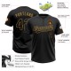 Custom Black Black-Old Gold Two-Button Unisex Jersey Custom Black Black-Old Gold Two-Button Unisex Jersey