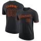 Custom Black Black-Orange Performance T-Shirt Custom Black Black-Orange Performance T-Shirt