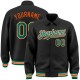 Custom Black Kelly Green-Orange Bomber Full-Snap Varsity Letterman Lapel Collar Byron Jacket Custom Black Kelly Green-Orange Bomber Full-Snap Varsity Letterman Lapel Collar Byron Jacket