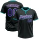 Custom Black Teal Pinstripe Purple-White Two-Button Unisex Jersey Custom Black Teal Pinstripe Purple-White Two-Button Unisex Jersey