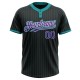 Custom Black Teal Pinstripe Purple-White Two-Button Unisex Jersey Custom Black Teal Pinstripe Purple-White Two-Button Unisex Jersey