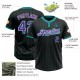 Custom Black Teal Pinstripe Purple-White Two-Button Unisex Jersey Custom Black Teal Pinstripe Purple-White Two-Button Unisex Jersey