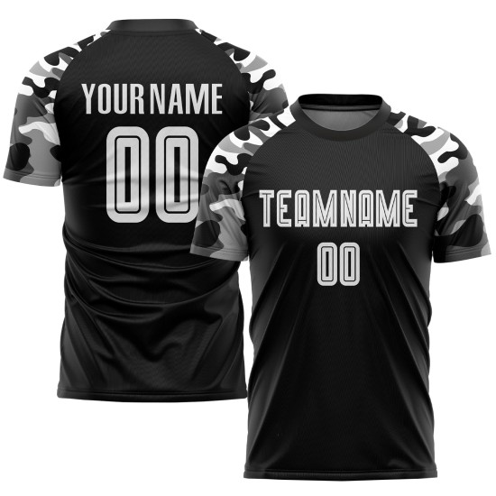 Custom Black White-Camo Sublimation Uniform Jersey Custom Black White-Camo Sublimation Uniform Jersey