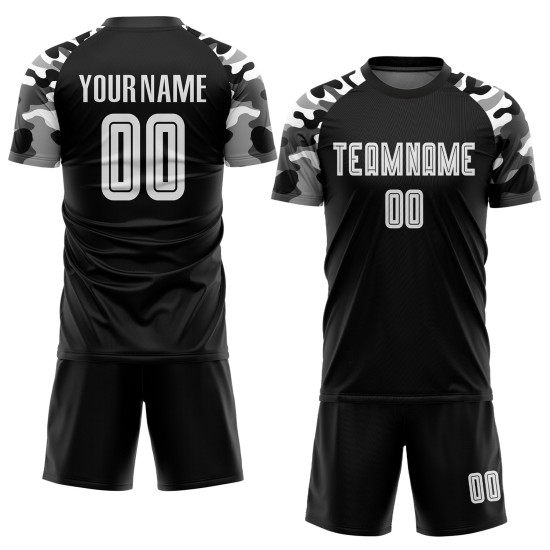 Custom Black White-Camo Sublimation Uniform Jersey Custom Black White-Camo Sublimation Uniform Jersey