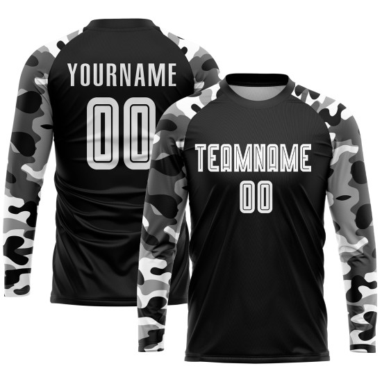 Custom Black White-Camo Sublimation Uniform Jersey Custom Black White-Camo Sublimation Uniform Jersey
