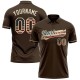 Custom Brown Vintage USA Flag-Cream Performance Vapor Golf Polo Shirt Custom Brown Vintage USA Flag-Cream Performance Vapor Golf Polo Shirt
