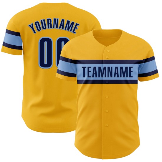 Custom Gold Navy-Light Blue Authentic rugby Jersey Custom Gold Navy-Light Blue Authentic rugby Jersey