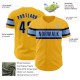 Custom Gold Navy-Light Blue Authentic rugby Jersey Custom Gold Navy-Light Blue Authentic rugby Jersey