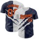 Custom Graffiti Pattern Orange-Navy 3D Scratch Authentic rugby Jersey Custom Graffiti Pattern Orange-Navy 3D Scratch Authentic rugby Jersey