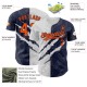 Custom Graffiti Pattern Orange-Navy 3D Scratch Authentic rugby Jersey Custom Graffiti Pattern Orange-Navy 3D Scratch Authentic rugby Jersey