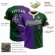 Custom Green Purple-Cream Gradient Fashion Two-Button Unisex Jersey