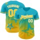 Custom Lakes Blue Yellow-White 3D Pattern Design Gradient Style Twinkle Star Authentic rugby Jersey Custom Lakes Blue Yellow-White 3D Pattern Design Gradient Style Twinkle Star Authentic rugby Jersey