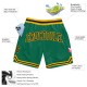 Custom Kelly Green Black-Gold Authentic Throwback Shorts Custom Kelly Green Black-Gold Authentic Throwback Shorts