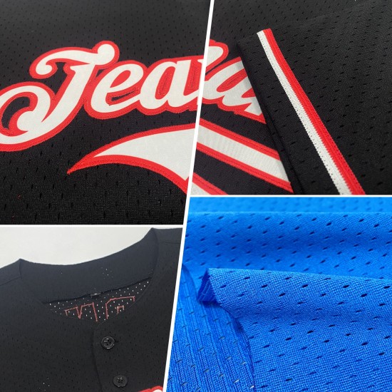 Custom Light Blue Orange-Black Mesh Authentic Throwback rugby Jersey Custom Light Blue Orange-Black Mesh Authentic Throwback rugby Jersey