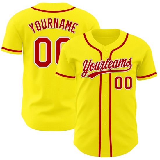 Custom Light Yellow Red-White Authentic rugby Jersey Custom Light Yellow Red-White Authentic rugby Jersey