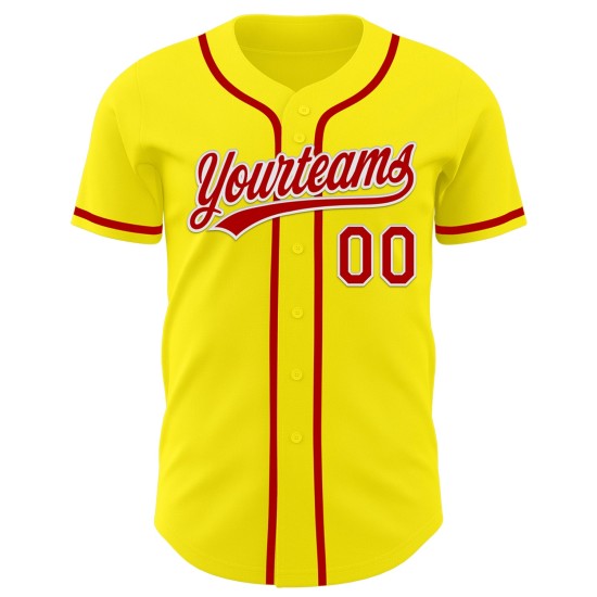 Custom Light Yellow Red-White Authentic rugby Jersey Custom Light Yellow Red-White Authentic rugby Jersey