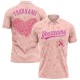 Custom Medium Pink Pink-White 3D Pink Ribbon Breast Cancer Awareness Month Women Health Care Support Performance Polo Shirt Custom Medium Pink Pink-White 3D Pink Ribbon Breast Cancer Awareness Month Women Health Care Support Performance Polo Shirt