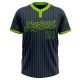Custom Navy Neon Green Pinstripe Neon Green Two-Button Unisex Jersey Custom Navy Neon Green Pinstripe Neon Green Two-Button Unisex Jersey