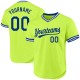 Custom Neon Green Royal-White Authentic Throwback rugby Jersey Custom Neon Green Royal-White Authentic Throwback rugby Jersey