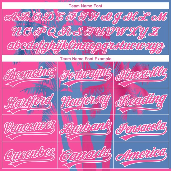 Custom Pink Light Blue-White 3D Pattern Hawaii Coconut Trees Two-Button Unisex Jersey Custom Pink Light Blue-White 3D Pattern Hawaii Coconut Trees Two-Button Unisex Jersey