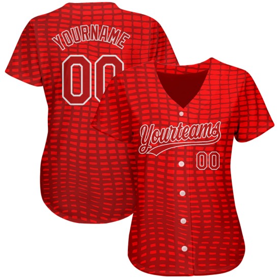 Custom Red Red-White 3D Pattern Design Authentic rugby Jersey Custom Red Red-White 3D Pattern Design Authentic rugby Jersey