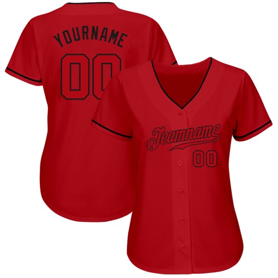 Custom Red Red-Black Authentic rugby Jersey Custom Red Red-Black Authentic rugby Jersey