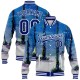 Custom Royal White Watercolor Forest With Trunks 3D Pattern Design Bomber Full-Snap Varsity Letterman Jacket Custom Royal White Watercolor Forest With Trunks 3D Pattern Design Bomber Full-Snap Varsity Letterman Jacket