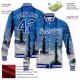 Custom Royal White Watercolor Forest With Trunks 3D Pattern Design Bomber Full-Snap Varsity Letterman Jacket Custom Royal White Watercolor Forest With Trunks 3D Pattern Design Bomber Full-Snap Varsity Letterman Jacket