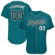 Custom Teal Black Pinstripe Black-White Authentic rugby Jersey Custom Teal Black Pinstripe Black-White Authentic rugby Jersey