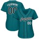 Custom Teal Black Pinstripe Black-White Authentic rugby Jersey Custom Teal Black Pinstripe Black-White Authentic rugby Jersey