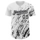 Custom White Black-Gray 3D Pattern Design Abstract Splash Authentic rugby Jersey Custom White Black-Gray 3D Pattern Design Abstract Splash Authentic rugby Jersey