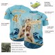 Custom Teal Old Gold-White 3D Pattern Design Religion Virgin Mary Authentic rugby Jersey Custom Teal Old Gold-White 3D Pattern Design Religion Virgin Mary Authentic rugby Jersey