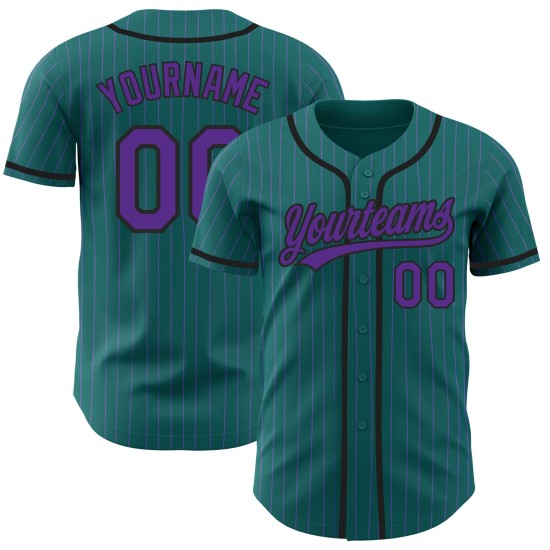 Custom Teal Purple Pinstripe Black Authentic rugby Jersey Custom Teal Purple Pinstripe Black Authentic rugby Jersey