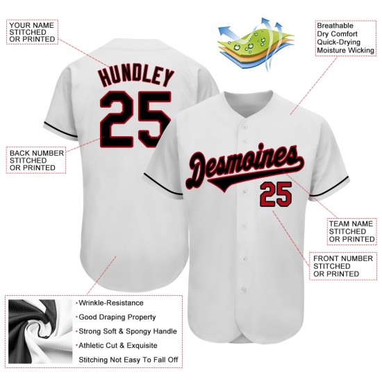 Custom White Black-Red Authentic rugby Jersey Custom White Black-Red Authentic rugby Jersey