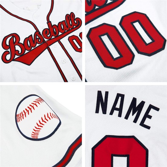 Custom White Black-Red Authentic rugby Jersey Custom White Black-Red Authentic rugby Jersey