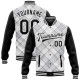 Custom White Black Check Board 3D Pattern Design Bomber Full-Snap Varsity Letterman Jacket Custom White Black Check Board 3D Pattern Design Bomber Full-Snap Varsity Letterman Jacket