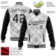 Custom White Black Check Board 3D Pattern Design Bomber Full-Snap Varsity Letterman Jacket Custom White Black Check Board 3D Pattern Design Bomber Full-Snap Varsity Letterman Jacket