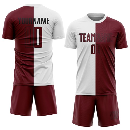 Custom White Crimson-Black Sublimation Split Fashion Uniform Jersey Custom White Crimson-Black Sublimation Split Fashion Uniform Jersey