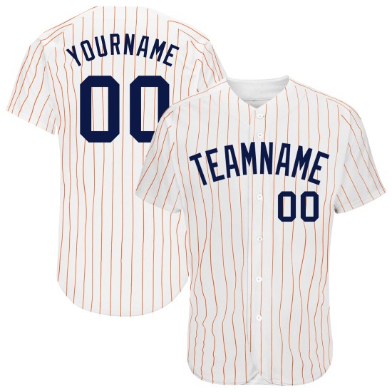 Custom White Orange Pinstripe Navy Authentic rugby Jersey Custom White Orange Pinstripe Navy Authentic rugby Jersey
