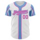 Custom White Pink-Light Blue 3 Colors Arm Shapes Authentic rugby Jersey Custom White Pink-Light Blue 3 Colors Arm Shapes Authentic rugby Jersey