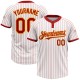 Custom White Red Pinstripe Gold Two-Button Unisex Jersey Custom White Red Pinstripe Gold Two-Button Unisex Jersey