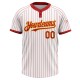 Custom White Red Pinstripe Gold Two-Button Unisex Jersey Custom White Red Pinstripe Gold Two-Button Unisex Jersey