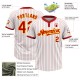 Custom White Red Pinstripe Gold Two-Button Unisex Jersey Custom White Red Pinstripe Gold Two-Button Unisex Jersey