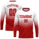 Custom White Red Sublimation Long Sleeve Fade Fashion Uniform Jersey Custom White Red Sublimation Long Sleeve Fade Fashion Uniform Jersey