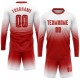Custom White Red Sublimation Long Sleeve Fade Fashion Uniform Jersey Custom White Red Sublimation Long Sleeve Fade Fashion Uniform Jersey