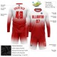 Custom White Red Sublimation Long Sleeve Fade Fashion Uniform Jersey Custom White Red Sublimation Long Sleeve Fade Fashion Uniform Jersey